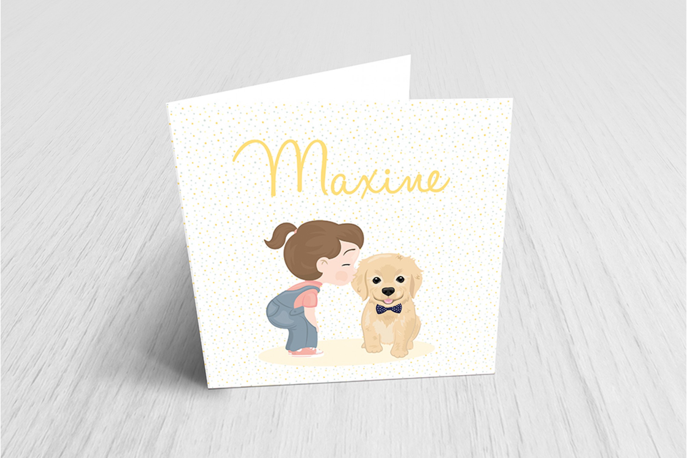 Meisje met lieve hond